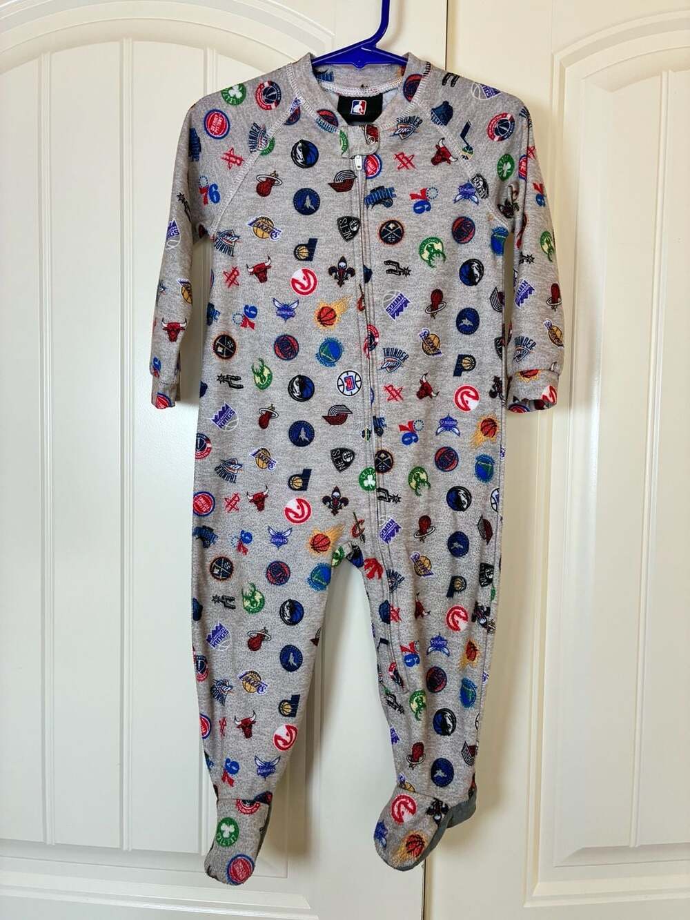 NBA Basketball Teams All-Over Print Fleece Footed Sleeper Pajama 18M
